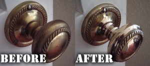 Brass Door Handles before and after