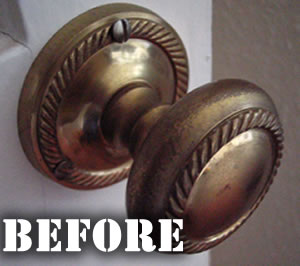 Brass Door Handle Before